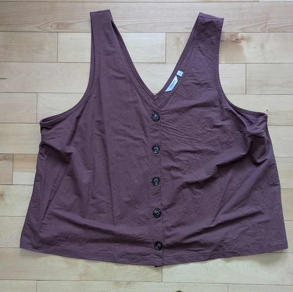 Reitmans Tops - Reitmans Deep Brown Buttoned Tank Top